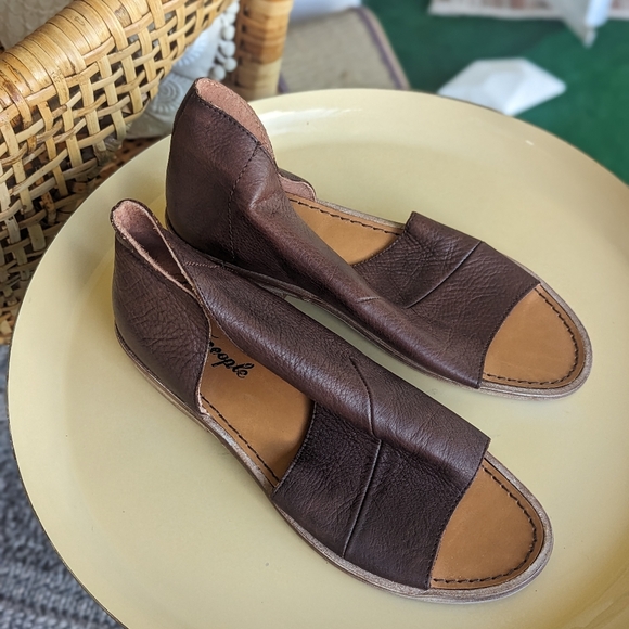 Free People 38 Mont Blanc Sandals Brown Leather Bohemian Summer Aesthetic - Picture 2 of 10